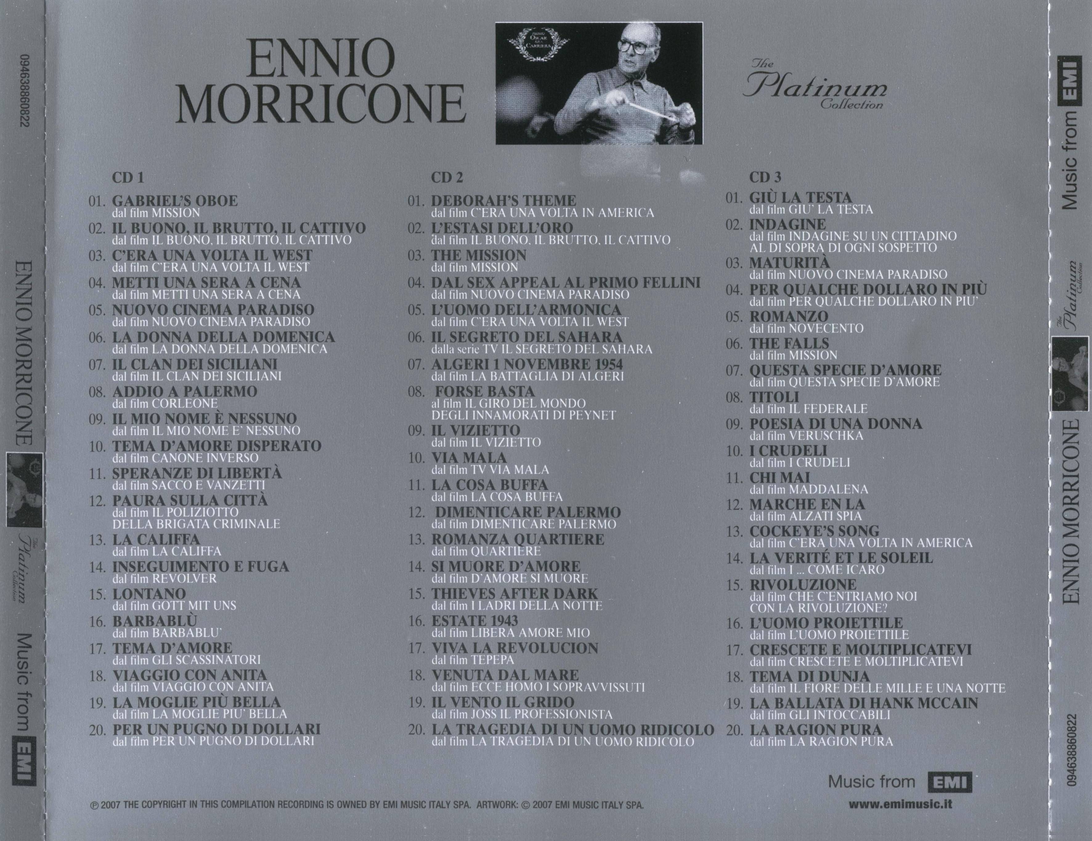Ennio Morricone The Platinum Collection : Back